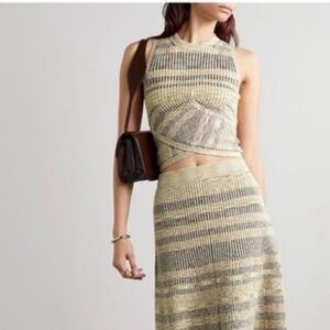 Chic Knit Two-Piece Set with Stripes
